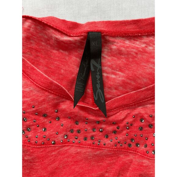 Women's Seven7 Long Sleeve Sequined Tee Shirt Lot, Size XL Black/Red, Western - Picture 10 of 10